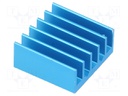 Heatsink: extruded; grilled; blue; L: 17mm; W: 17mm; H: 7.5mm