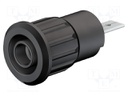 Socket; 4mm banana; 24A; 1kV; Cutout: Ø12.2mm; black; nickel plated