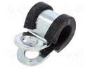 Fixing clamp; ØBundle : 7mm; W: 12mm; steel; Cover material: EPDM