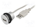 USB socket; 22mm; har-port; -25÷70°C; Ø22.3mm; IP20; Colour: silver