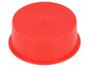 Plugs; Body: red; Out.diam: 49.6mm; H: 19.4mm; Mat: LDPE; Shape: round