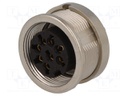 Connector: M16; female; IP40; socket; soldering; 60V; PIN: 8; 5A