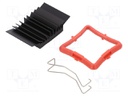 Heatsink: extruded; grilled; black; L: 27mm; W: 27mm; H: 9.5mm; 8°C/W