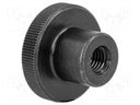 Knob; Dia: 36mm; M10; H: 23mm; steel; black; Features: knurled