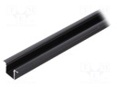 Profiles for LED modules; recessed; black; L: 2m; aluminium