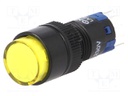 Switch: push-button; Pos: 2; SPDT; 0.5A/250VAC; 1A/24VDC; yellow