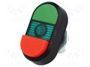 Switch: double; Stabl.pos: 1; 22mm; green-red; Illumin: MLB-1; IP66