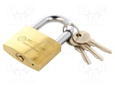 Padlock; Application: gates,cabinets,sheds; hardened shackle