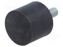 Vibroisolation foot; Ø: 30mm; H: 25mm; Shore hardness: 40±5; 280N