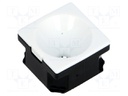 LED lens; square; transparent; 71°; Colour: black; H: 13.1mm