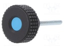 Knob; Ø: 31mm; Ext.thread: M5; 40mm; H: 24mm; technopolymer (PP)