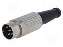 Plug; DIN; male; PIN: 6; Layout: 240°; straight; for cable; soldering