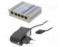 Switch Ethernet; 9÷30VDC; Ethernet x5,IEEE 802.3 af PoE LAN x5