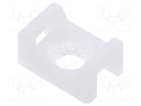 Cable tie holder; polyamide; UL94V-2; natural; Ht: 7mm; L: 18.8mm