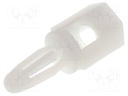 PCB distance; polyamide; L: 9.5mm; snap fastener; Colour: natural