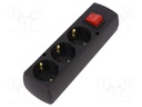 Connector: AC supply; splitter; Layout: 2P+PE; black; 250VAC; 16A