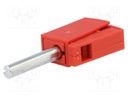 Plug; 4mm banana; 20A; 42V; red; 40mm; 3.86g