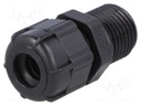 Cable gland; with long thread; M16; IP68; Mat: polyamide; black