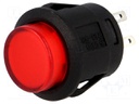Switch: push-button; Pos: 2; SPST-NO; 1.5A/250VAC; red; red; 50mΩ