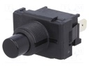 Switch: push-button; Pos: 2; SPDT; 6A/250VAC; black; Illumin: none