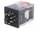 Relay: electromagnetic; DPDT; Ucoil: 230VAC; 10A/250VAC; 10A/30VDC