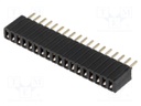 Socket; pin strips; female; PIN: 18; straight; 1.27mm; THT; 1x18