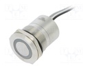 Switch: capacitive; Pos: 2; SPST-NO; 0.01A/12VDC; IP68; OFF-ON; 20mΩ