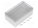 Enclosure: multipurpose; X: 120mm; Y: 200mm; Z: 75mm; polycarbonate