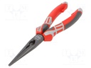 Pliers; half-rounded nose,elongated; 205mm; Cut: with side face