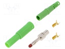 Plug; 4mm banana; 32A; 1kVDC; green; Max.wire diam: 2.5mm