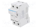 Fuse disconnector; 8x32mm; DIN; 25A; 400V; Poles: 2; -40÷70°C; IP20