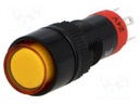 Switch: push-button; Pos: 2; SPDT; 0.5A/250VAC; 1A/24VDC; orange