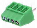 PCB terminal block; angled 90°; 2.54mm; ways: 4; on PCBs; 500um2
