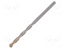 Drill bit; for concrete; Ø: 4mm; L: 85mm; metal; cemented carbide