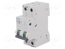 Circuit breaker; 400VAC; Inom: 10A; Poles: 2; DIN; Charact: B; 6kA