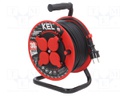 Extension lead; reel,with non-rotating sockets; Sockets: 4; 30m