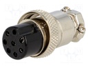 Plug; microphone; female; PIN: 8; for cable; straight; 6mm