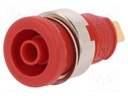 Socket; 4mm banana; 25A; 1kVDC; red; gold-plated; screw; 32mm; 5mΩ