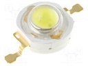 Power LED; EMITER; white cold; 5000-10000K; 50÷60lm; 140°; P: 1W