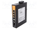 Industrial module: switch Ethernet; unmanaged; 9.6÷60VDC; RJ45