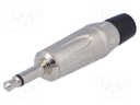 Plug; Jack 3,5mm; male; mono; straight; for cable; soldering