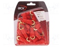 Terminal: ring; M6; 20mm2; gold-plated; insulated; red