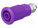 Socket; 4mm banana; 32A; violet; nickel plated; Overall len: 33mm