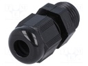 Cable gland; PG7; IP68; Mat: polyamide; black