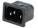 Connector: AC supply; socket; male; 10A; 250VAC; IEC 60320; C14 (E)