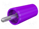 Adapter; 4mm banana; 32A; violet; nickel plated; 42mm