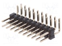 Pin header; pin strips; male; PIN: 20; angled 90°; 2.54mm; THT; 2x10