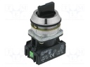 Switch: rotary; Stabl.pos: 2; NC + NO; 30mm; black; IP56; Pos: 3