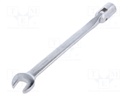 Wrench; combination swivel head socket,with joint; L: 225mm