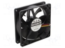 Fan: DC; axial; 24VDC; 92x92x25mm; 105.6m3/h; 43dBA; ball bearing